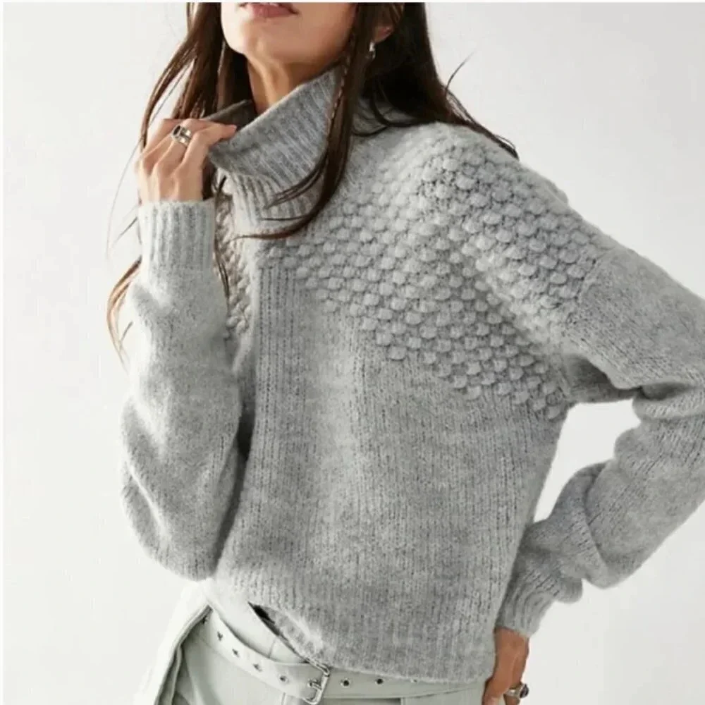 NWT Free People Bradley Pullover Sweater Grey Size XS
